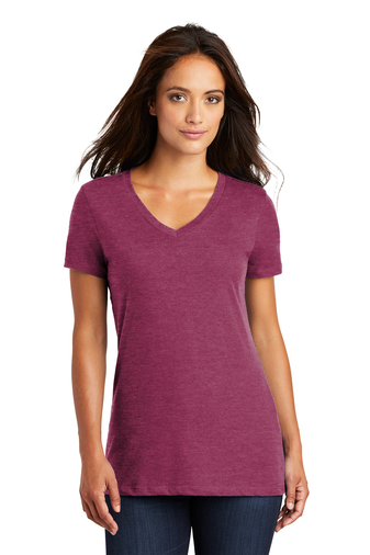 District® Women's Perfect Weight® V-Neck 4.3-ounce 100% Cotton Short Sleeve T-shirt